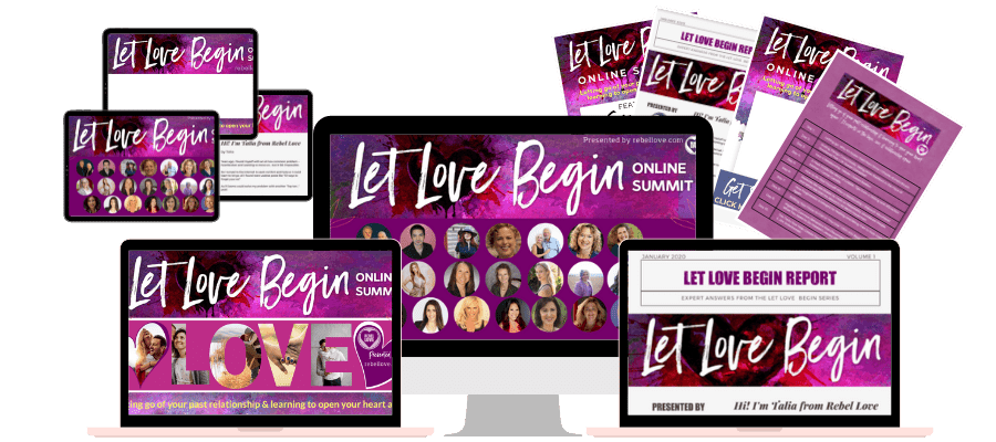 Let Love Begin Online Summit product mockups