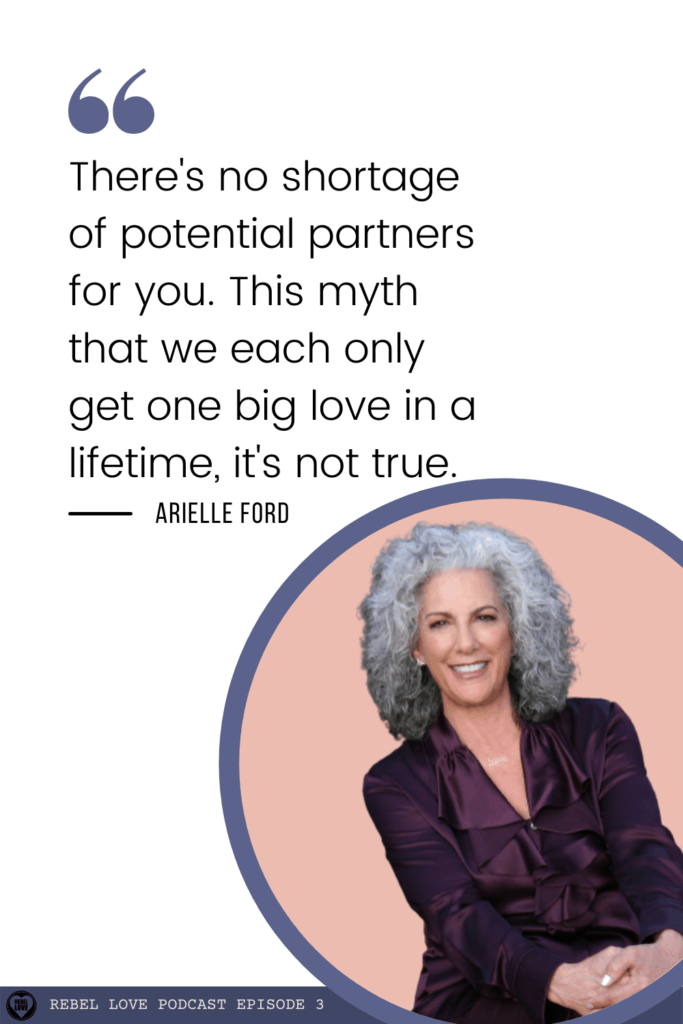 a pinterest pin quote from Rebel Love's podcast episode 3 with Arielle Ford